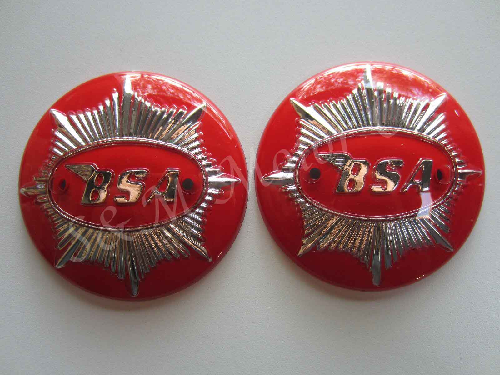 BSA GOLDSTAR GAS TANK BADGE EMBLEM SET 194963 RED/SILVER 658228, 65
